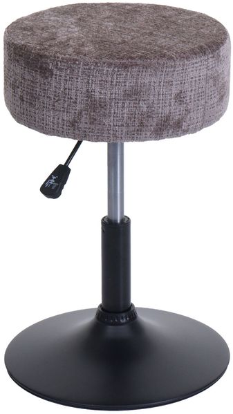 Hocker HWC-C22, Sitzhocker Schminkhocker, höhenverstellbar drehbar Ø 37cm Stoff Chenille (465g/m²) FSC® ~ braun Bild 8