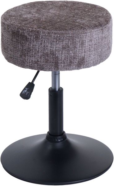 Hocker HWC-C22, Sitzhocker Schminkhocker, höhenverstellbar drehbar Ø 37cm Stoff Chenille (465g/m²) FSC® ~ braun Bild 9