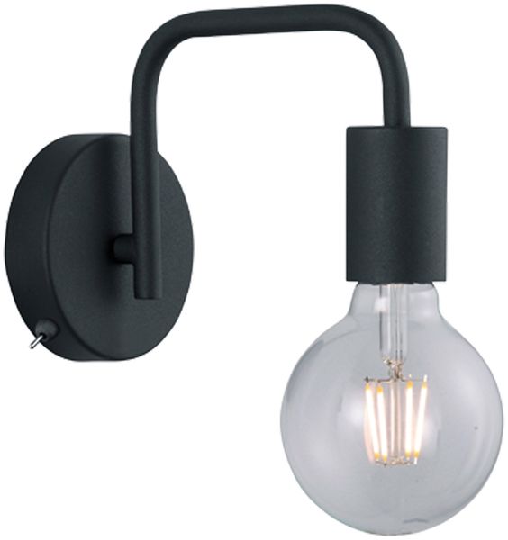 Wandleuchte DIALLO mit Stecker und Schalter Schwarz, Höhe 15cm Bild 2