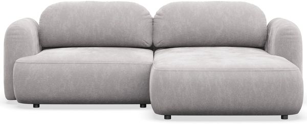 Selsey Tvoya Ecksofa mit Schlaffunktion, Ottomane rechts, hellgraues Chenille