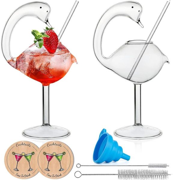 Flamingo Cocktailgläser Set 180ml 2 Stück Hochzeit Geschenkbox Klar