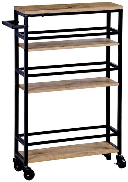 KESPER Nischenwagen 27842 aus Metall und FSC-zertifizierter Spanplatte / Rollregal