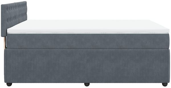 vidaXL Boxspringbett mit Matratze Dunkelgrau 160x200 cm Samt 3287795 Bild 9