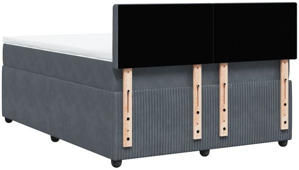 vidaXL Boxspringbett mit Matratze Dunkelgrau 160x200 cm Samt 3287795 Bild 10