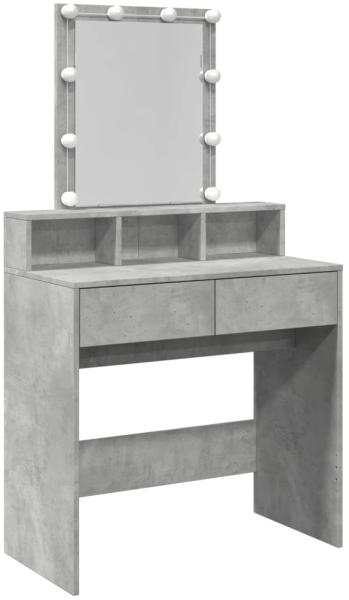 vidaXL Schminktisch mit LED-Beleuchtung Betongrau 80x41x144,5 cm 848181