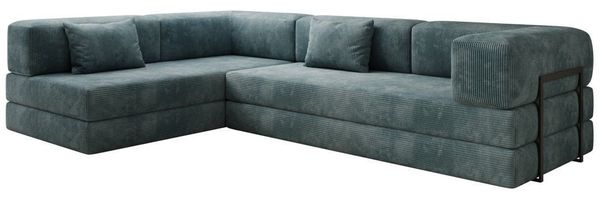 Luxusbetten24 Sofa Designer Sofa Lazy L, mit Aufklappfunktion und Cordbezug