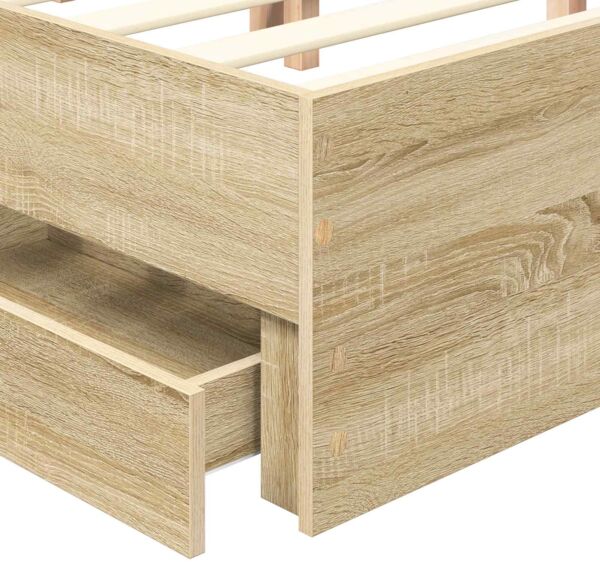 vidaXL Bettrahmen Sonoma-Eiche 150 x 200 cm Ingenieurs Holz 3413403 Bild 11