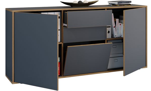 VCM Kommode & Sideboard Salia 920818 Anthrazit H. 74 x B. 160 x T. 33 cm