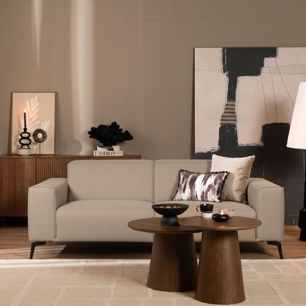 Bronx71 Design Sofa Vegas 2,5-Sitzer Stoff creme