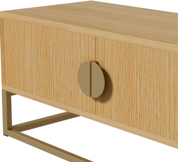 TV-Board MDF/Spanplatte mit Holzmaserung, 4 Türen & Soft-Close, 180x40x40 cm, Holzfarbe Bild 9
