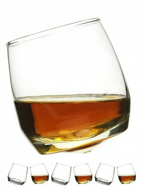 6 x Bar Rocking Whisky Glas Whiskey Trinkglas Gläser - runder Boden 200 ml