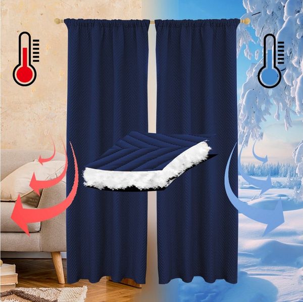 LMaxhome Vorhang Verdunkelungsvorhang Gesteppt Thermovorhang Türvorhang für Wohnzimmer, (1/2 St) 370g/m², Wärmeschutz 100% Blickdicht Kälteschutz Schlafzimmer