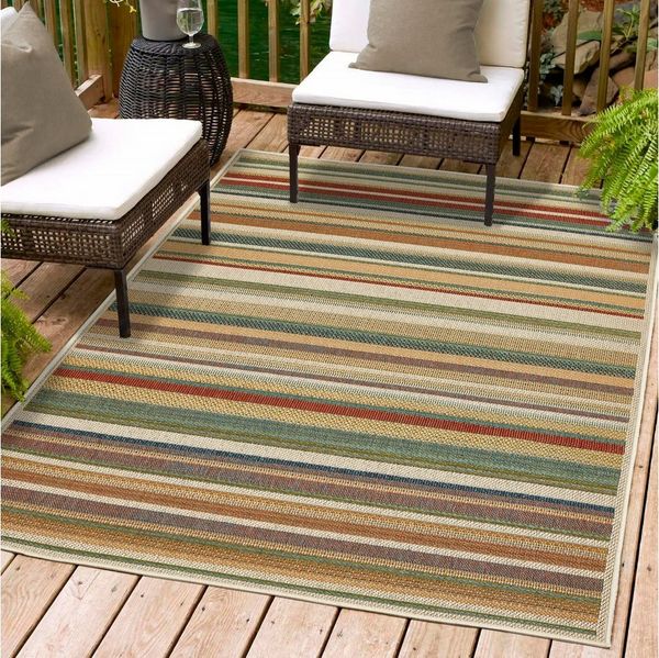 Andiamo Teppich Sedona Streifen, rechteckig, Höhe: 6 mm, Flachgewebe, gestreift, In- und Outdoor geeignet