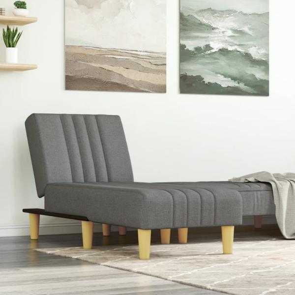 vidaXL Chaiselongue Dunkelgrau Stoff 352820