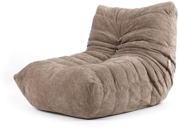 icon Sessel Schwammsofa Raupensitzsack Relaxsessel XXL aus Chenille "Enzo", Schaumstoff Füllung, für Wohnzimmer, für Schlafzimmer