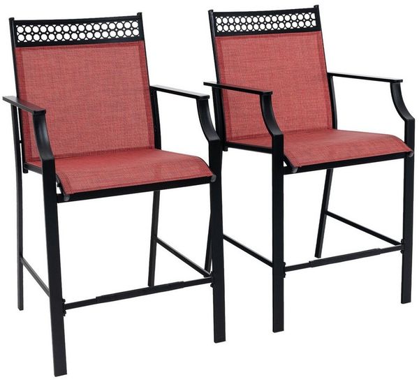 COSTWAY Gartenstuhl (2 St), Balkonstühle, Sitzhöhe 63cm, bis 180 kg belastbar