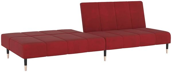 vidaXL Schlafsofa 2-Sitzer Weinrot Samt 375879 Bild 4