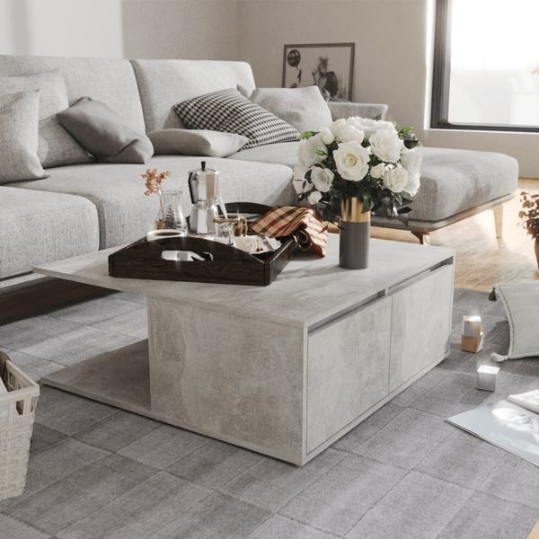 vidaXL Couchtisch Betongrau 80x80x31 cm Holzwerkstoff 806880