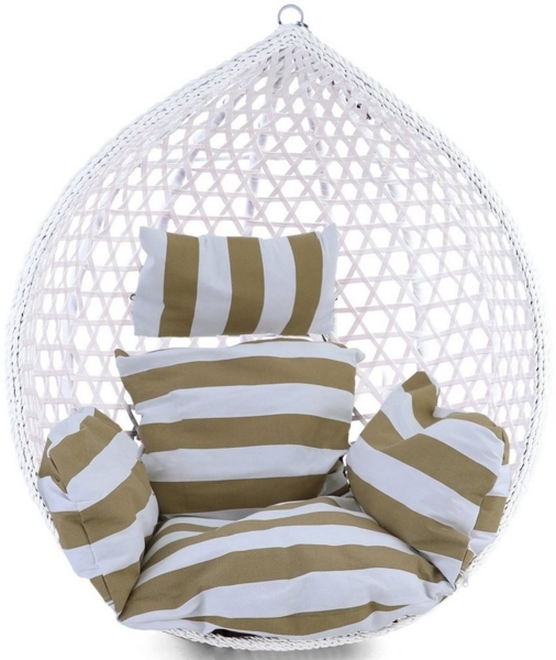 Kissen für Hängesessel inkl. Rückenteil 2-teilig Style Braun Weiss gestreift