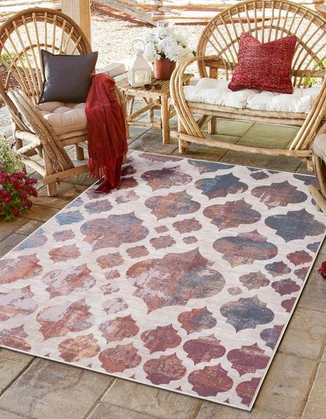 Wohnando Teppich MY-RUG Waschbarer Teppich "Nile" 160x230 cm, bunt, rechteckig, Höhe: 10 mm, für drinnen und draußen, maschinen waschbar bis 30Grad