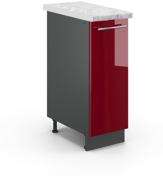 Apothekerschrank Fame-Line Bordeaux Hochglanz 30 cm , AP Marmor Vicco