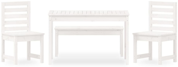 vidaXL 4-tlg. Garten-Essgruppe Weiß Massivholz Kiefer 3154702