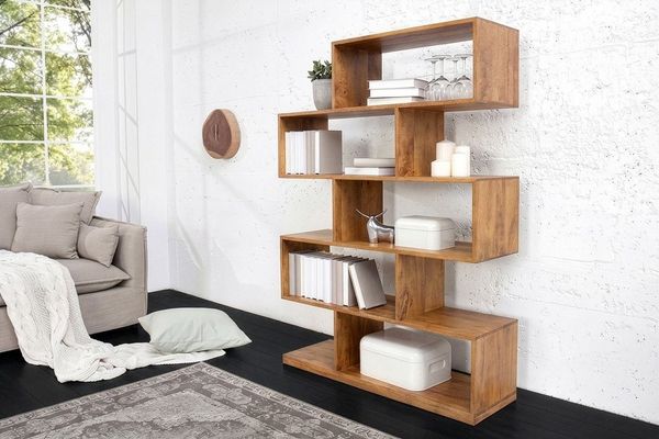 riess-ambiente Standregal MAKASSAR XL 150cm braun - Mangoholz, honey finish, handgefertigt, Einzelartikel 1-tlg, Massives Würfelregal - ideal als Ablage f. Bücher, Ordner & Dekoration