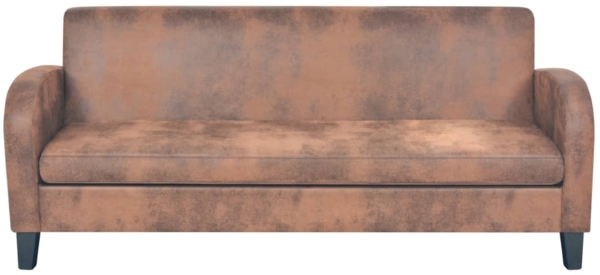 vidaXL Sofa 3-Sitzer Wildleder-Optik Braun 245586
