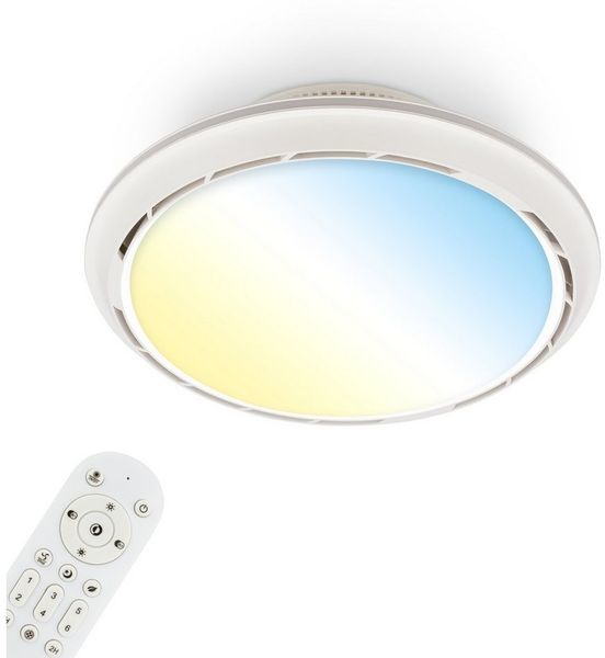 Briloner Leuchten LED Deckenleuchte DISON, Ventilatorfunktion, LED fest integriert, warmweiß - kaltweiß, 44x17,5 cm, Schlafzimmer, Wohnzimmer, Esszimmer, Flur, Küche