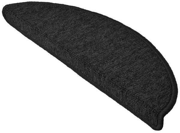 Beautissu Stufenmatte Treppenstufenmatten ProStair, 55x15cm, 15 Stück, Anthrazit, halbrund, Höhe: 4 mm, Stufenmatten Selbstklebend Innen Treppenmatten Stufenmatte