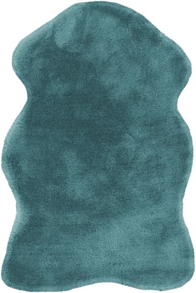 Teppich >Rabbit Sheepskin< in Türkis, 100% Polyester - 90x60cm (LxB)