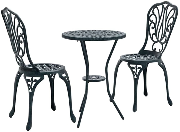 vidaXL Garten Bistro Set 3 pcs Grün Aluminium 42002385