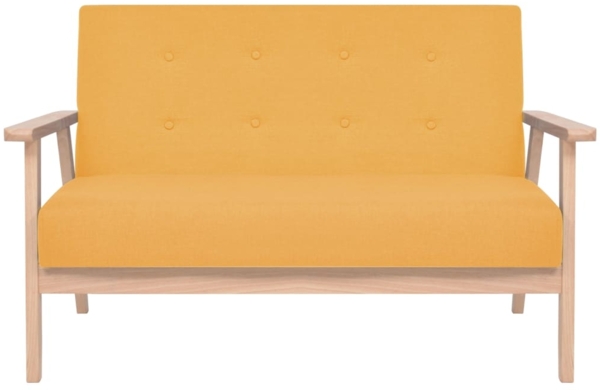 vidaXL 2-Sitzer Sofa Stoff Gelb 244658