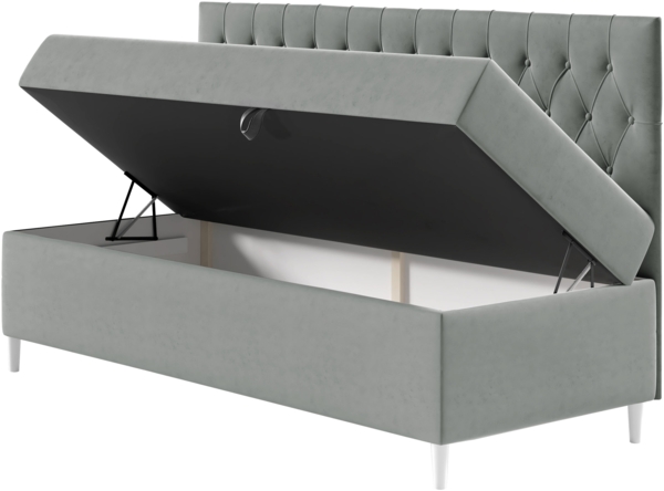 Boxspringbett 'Lenda Junior 2' blau 80x200 cm Bild 3