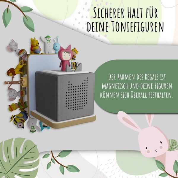Holzura Kinderregal Holzura Regal für Toniebox Tonieregal für Toniefiguren und Ladestation