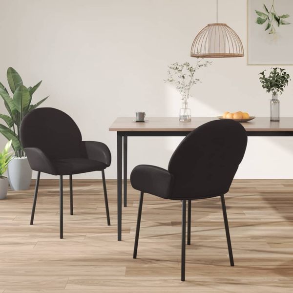 Esszimmerstühle 2 Stk. Schwarz Kunstleder [344761]