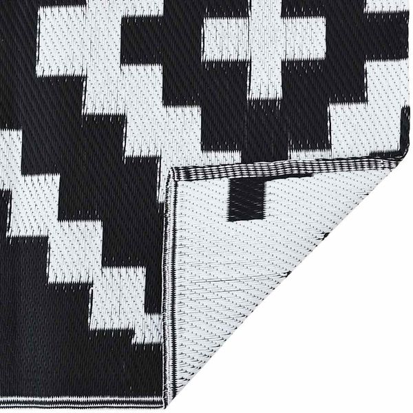 vidaXL Outdoor-Teppich ARAKIL Weiß und Schwarz 120x180 cm PP 368572 Bild 5
