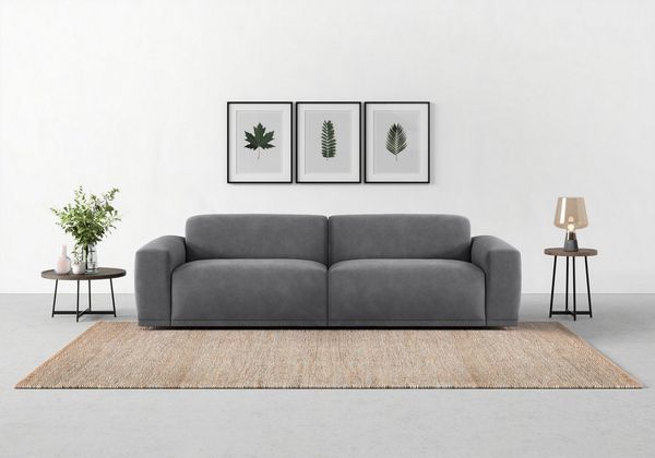 TRENDMANUFAKTUR Big-Sofa Braga, mit hochwertigem Kaltschaum, Megasofa, in Cord erhältlich, modernes Big-Sofa, Couch mit hohem Sitzkomfort, 254/72/107 cm (B/H/T)