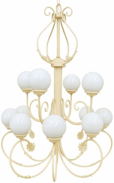 Casa Padrino Luxus Barock Schmiedeeisen Kronleuchter Creme / Weiß Ø 110 x H. 155 cm