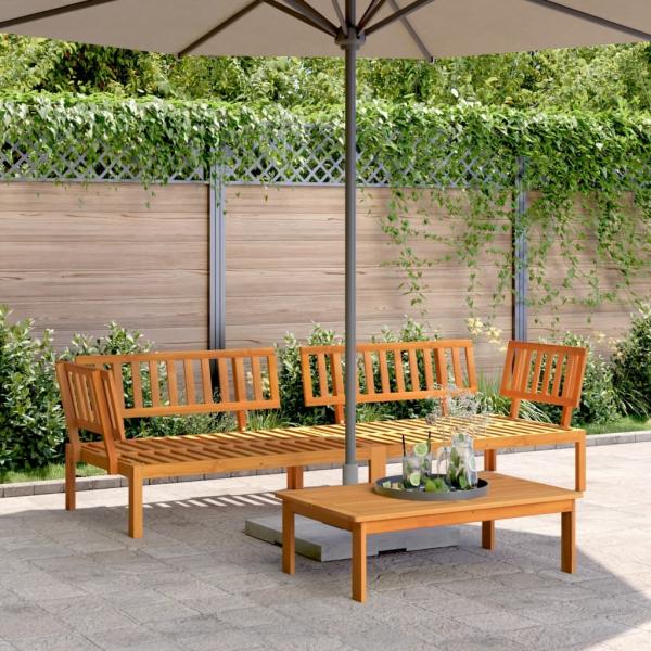 vidaXL Garten-Ecksofas aus Paletten 2 Stk. Massivholz Akazie 3209432