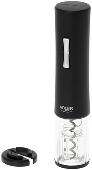 Adler AD 4490 Elektrischer Weinöffner mit LED & Folienschneider - Schwarz