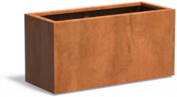 Adezz Pflanzgefäß Carrez Standard Rechteck aus Corten-Stahl Pflanzkübel Größe 120x50x60 cm