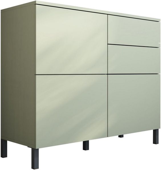 borchardt Möbel Kommode Haama, Sideboard mit Metallfüßen, Push-to-open-Technik, Breite 93 cm, Push-To-Open, verstellbare Einlegeböden, viel Stauraum, Breite 93cm