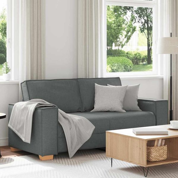vidaXL 2-Sitzer Sofa Dunkelgrau 140 cm Stoff 4104981