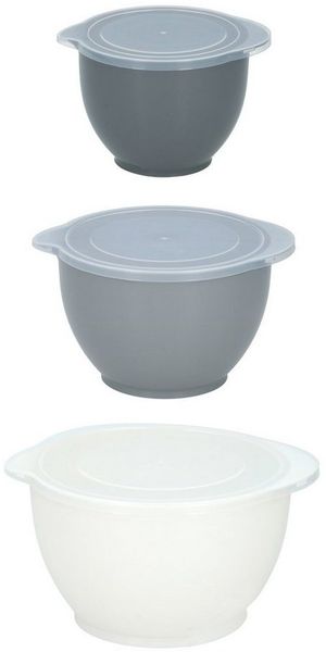 Neuetischkultur Rührschüssel Dosen-Set, 3 Stück mit Deckel, Kunststoff, (Set, 3-tlg), Rührschüssel Backschüssel