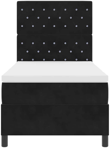 vidaXL Boxspringbett mit Matratze Schwarz 100 x 200 cm Samt 3339748 Bild 6