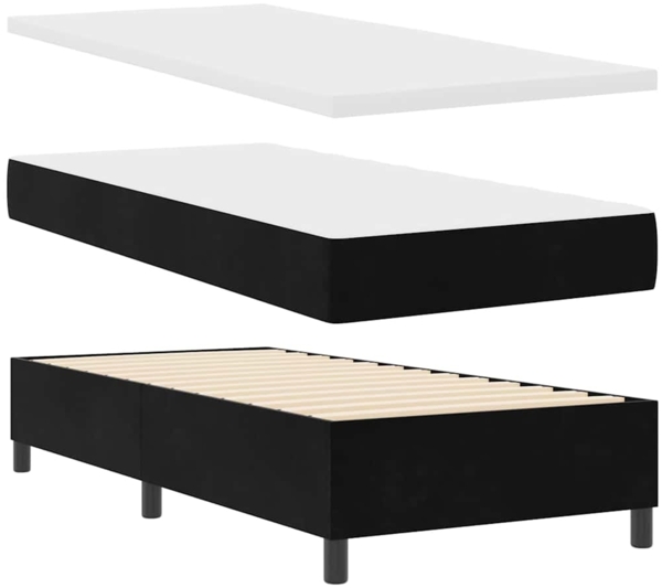 vidaXL Boxspringbett mit Matratze Schwarz 100 x 200 cm Samt 3339748 Bild 5