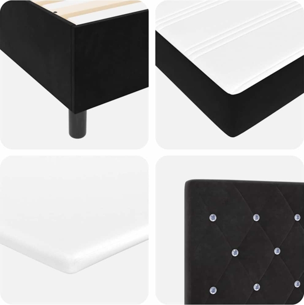 vidaXL Boxspringbett mit Matratze Schwarz 100 x 200 cm Samt 3339748 Bild 9