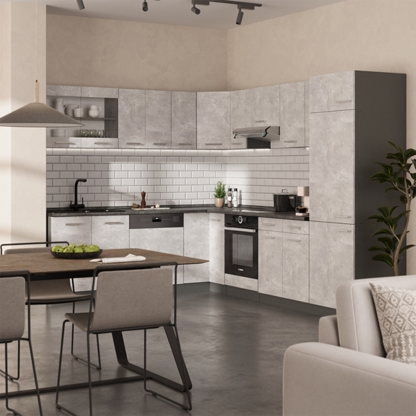 Eckküche R-Line Beton/Anthrazit 287 x 60 cm , AP Anthrazit Vicco Bild 4