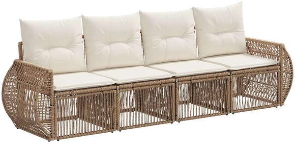 vidaXL Gartensofa-set 4 pcs Beige und Cremeweiß Poly-Rattan 3435342
